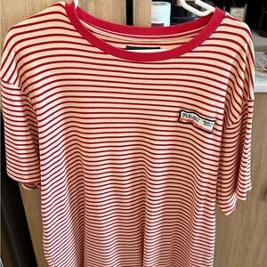 FTP Red and Cream Striped Tee